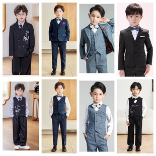 出租男童礼服男孩帅气正装婚礼生日儿童钢琴演出西服花童马甲套装