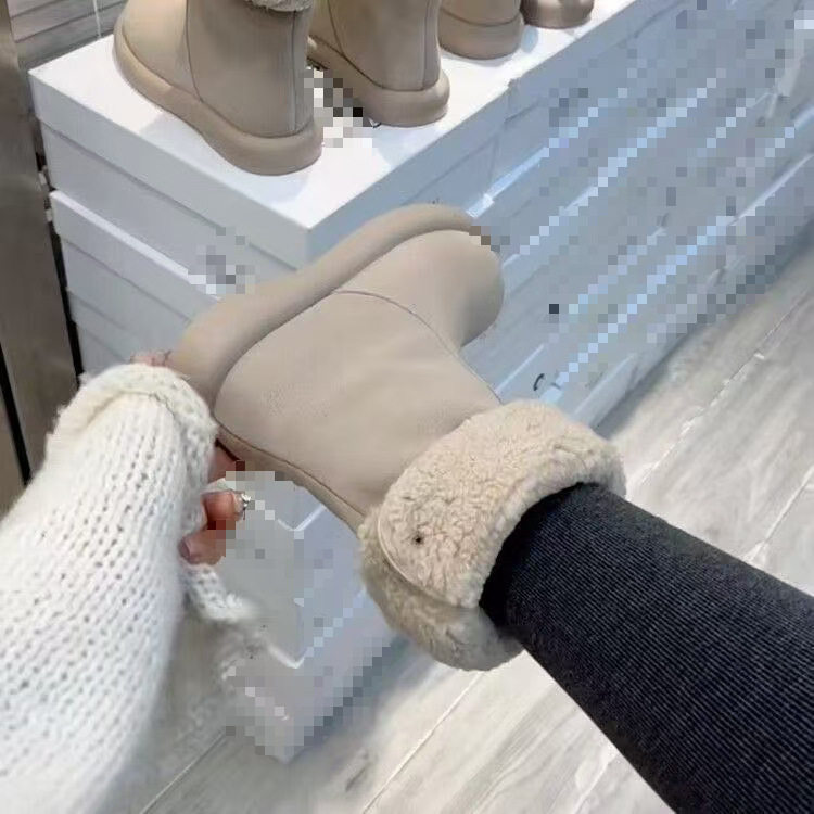 网红加绒马丁靴女款平底保暖两穿欧货2025冬季新款外穿毛毛雪地靴,女鞋,时尚雪地靴,淘宝优惠券,粉丝福利购,淘宝优惠卷