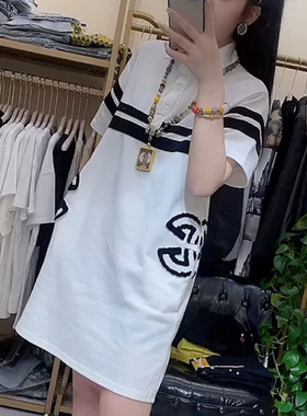 欧货时尚宽松百搭拼接连衣裙