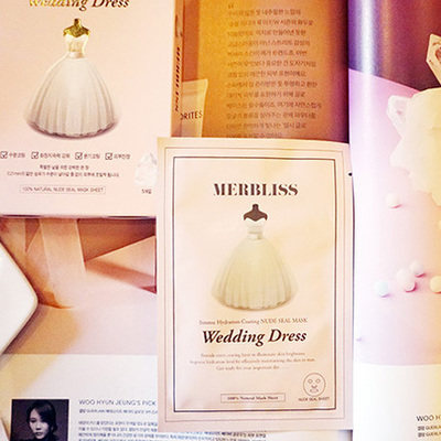 韩国 wedding dress新娘婚纱面膜超薄保湿亮白
