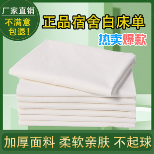 正品单位制式白床单学生宿舍白床单加厚纯棉酒店纯白色床单白褥单