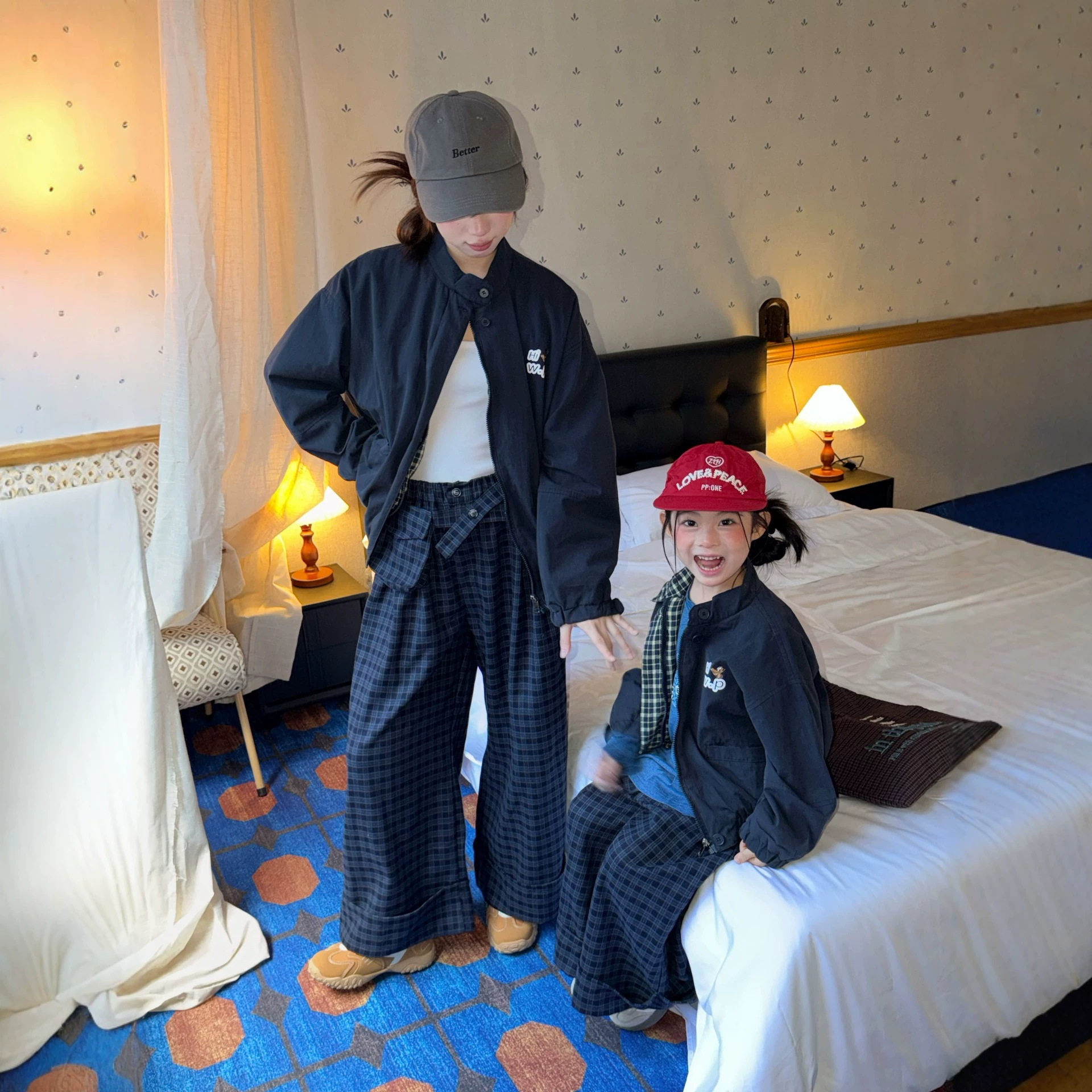 春秋亲子两面穿夹克棒球服外套