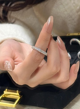 Lucky K S925纯银小众轻奢时尚高级感甜甜圈三面钻戒指女个性