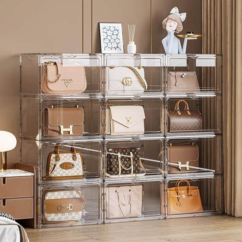包包收纳袋整理神器磁吸式家用透明展示盒存放皮包卧室落地储物箱,收纳整理,包包收纳袋,淘宝优惠券,粉丝福利购,淘宝优惠卷