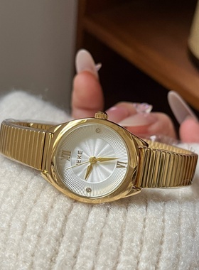 IEKE星罗万象高档气质手表女士chic时装轻奢链条百搭圆盘石英女表