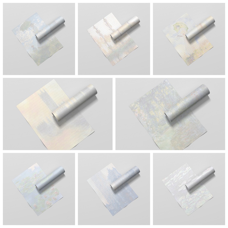 莫奈清新浅色世界名画信签纸创意