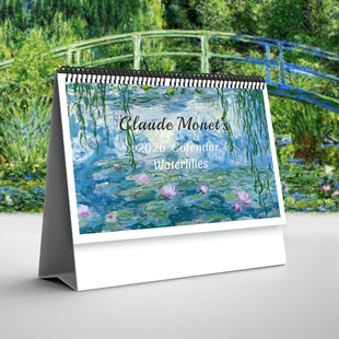 2026年莫奈 现货 睡莲油画台历高档创意名画日历印象派月历横版