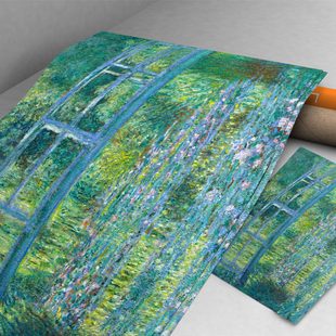 莫奈夏日包装纸海报多尺寸定制名画唯美睡莲创意包礼物可单张选图