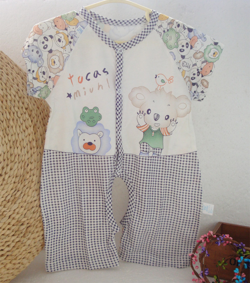 开档婴儿连体爬服短袖薄款哈衣