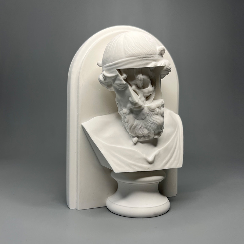 海王波塞冬潮流骷髅艺术装饰石膏像雕塑酒柜摆件简约个性家居礼物