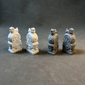 仿古门当石桌面小摆件国风门墩一对招财貔貅抱鼓石微景观造景装 饰