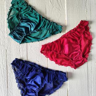 新款 甜美清凉雪纺可爱木耳边泡泡少女内裤