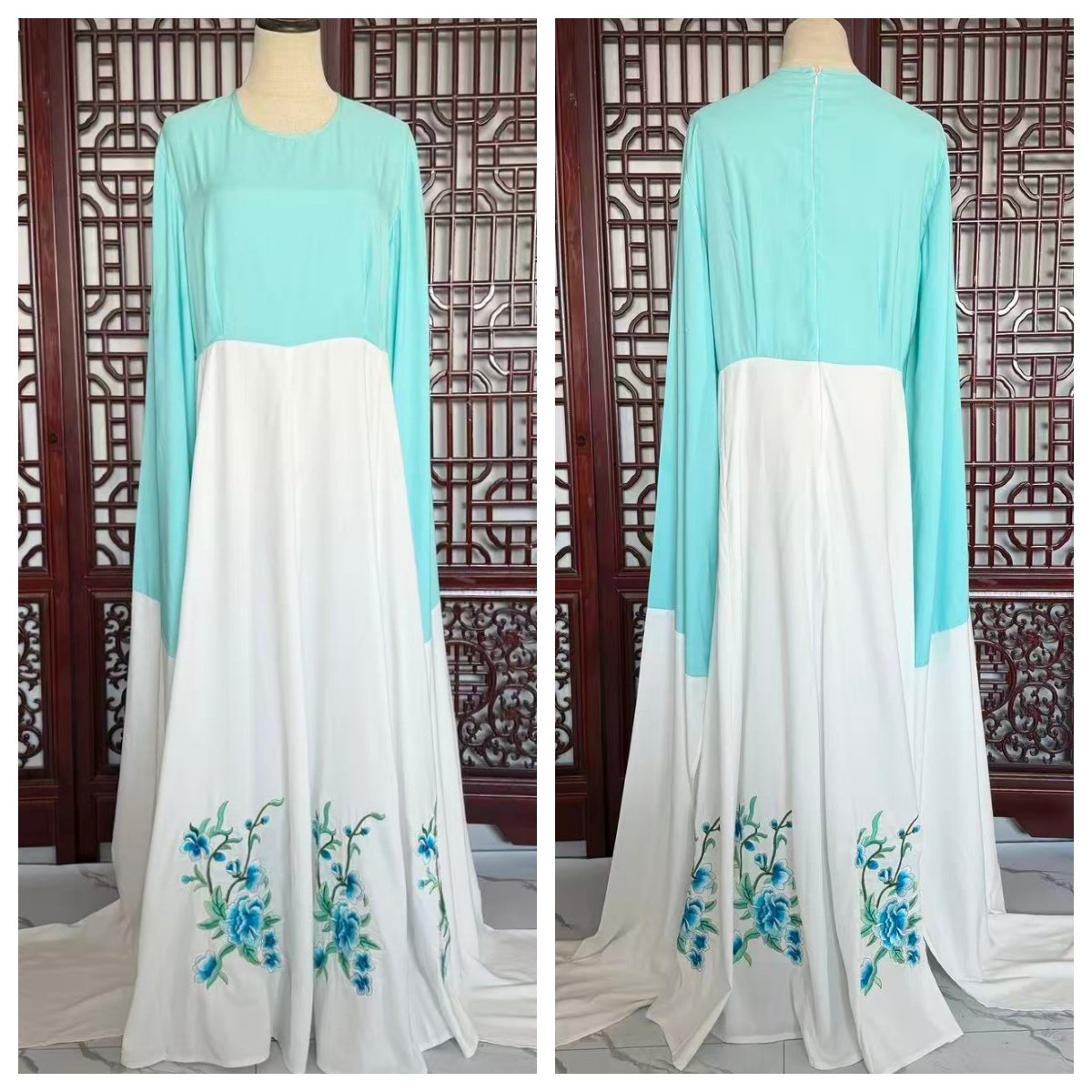 新款戏剧古装影视演出花旦连身裙戏服圆领绣花仿真丝连衣裙内搭服,女装/女士精品,民族服装/舞台装,淘宝优惠券,粉丝福利购,淘宝优惠卷