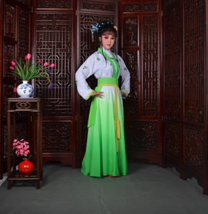 鄞龙戏曲服装古装越剧黄梅戏服小旦花旦服装民女村姑戏服宫女丫鬟