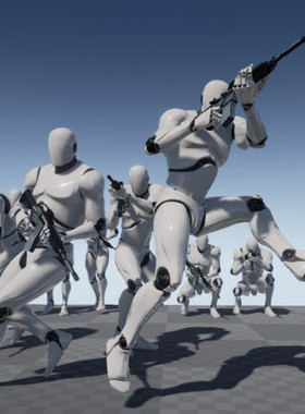 虚幻UE5 战斗动作素材精品动捕动作持枪射击Pro共计400多动画文件