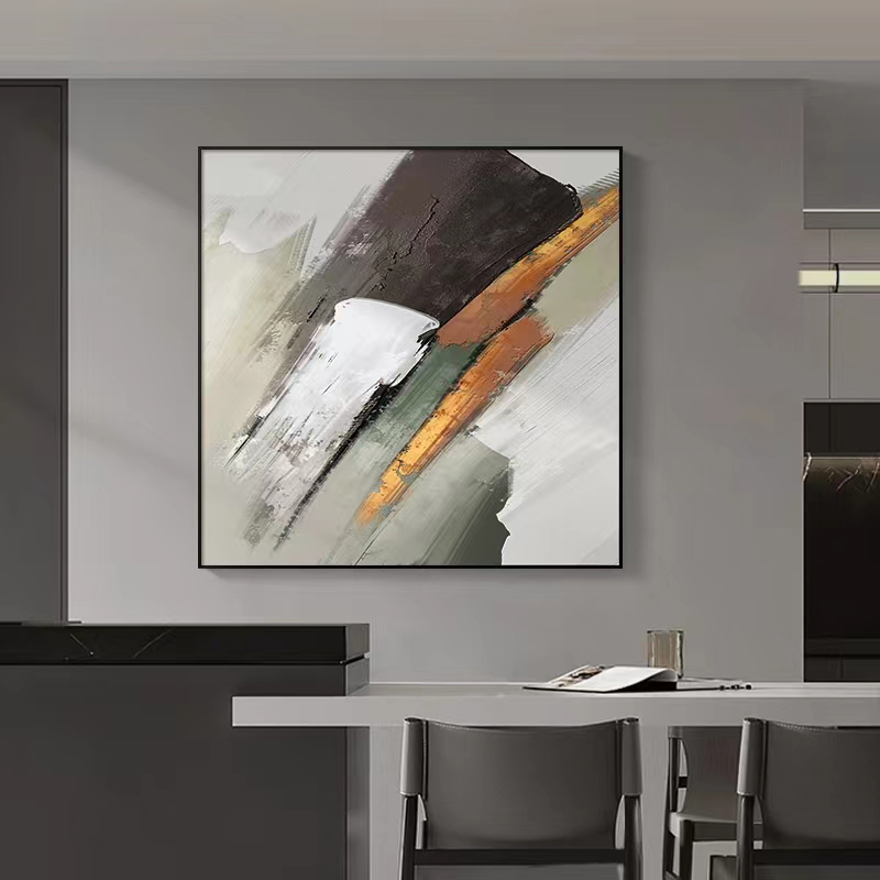 现代简约正方形抽象客厅沙发背景墙玄关卧室餐厅装饰高级艺术挂画图片