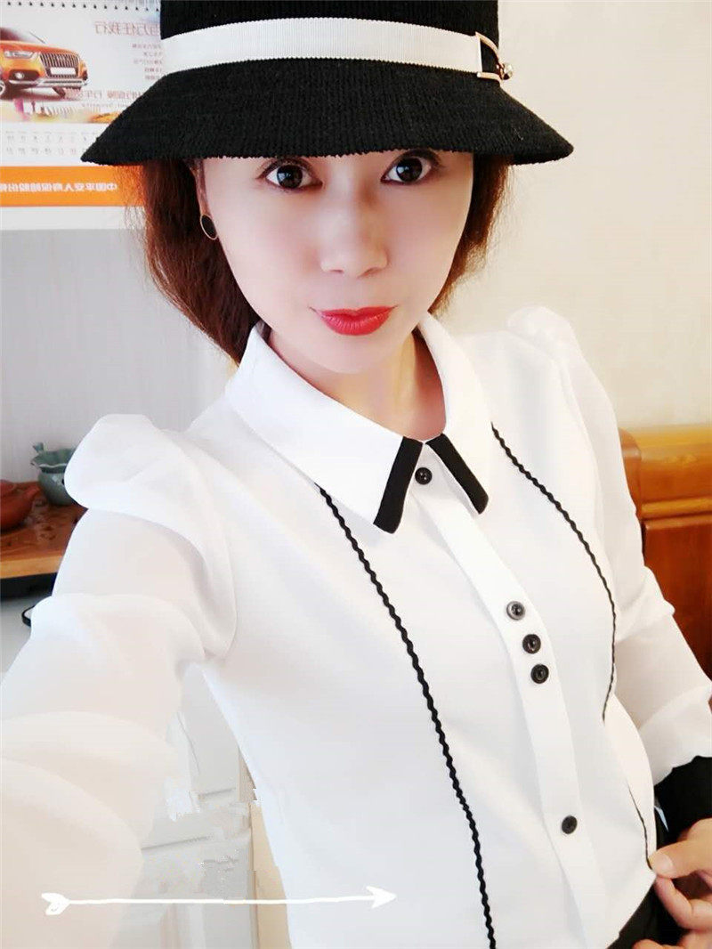 2019夏季新款长袖衬衫女韩范职业翻领宽松雪纺百搭套头大码打底衫在类目 女装/女士精品, 衬衫中 - 来自Buy2taobao.com提供专业的淘宝代购服务