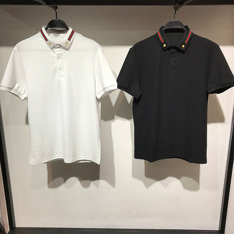 polo衫男士夏季短袖T恤重磅刺绣纯棉商务休闲修身轻奢高级感保罗