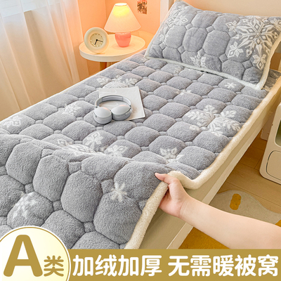1秒速热无需暖床】泰迪绒床垫褥