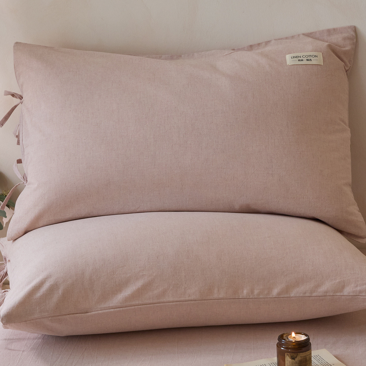 棉麻亚麻枕套一对装四季通用成人家用48x74枕头套2026新款枕芯套,