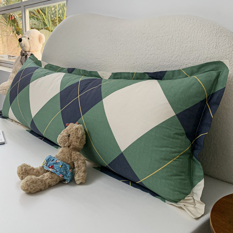 纯棉双人长枕套情侣枕套