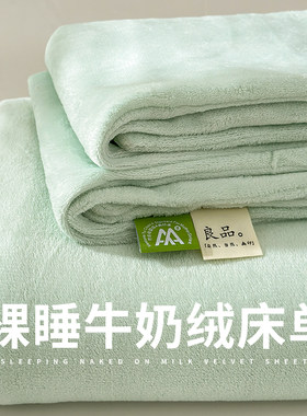 牛奶绒裸睡床单加绒加厚