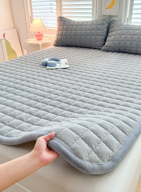 冬季加厚法兰绒床单单件单人双人牛奶绒毯珊瑚绒毛毯防滑床盖被单