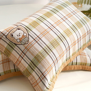 纯棉纱布枕巾一对装加厚100全棉枕头巾男士家用防头油2025年新款.