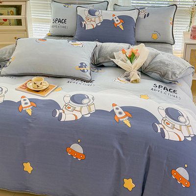 A类儿童全棉加绒被套ab面