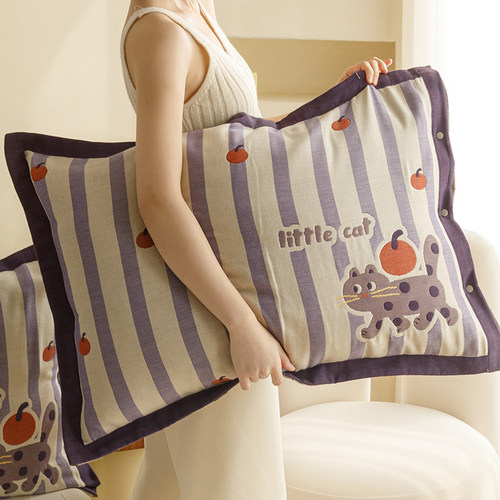 全棉纱布枕套一对装防头油