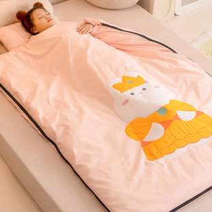睡袋儿童中大童宝宝纯棉秋冬季加厚小孩学生成人大人防踢被子神器