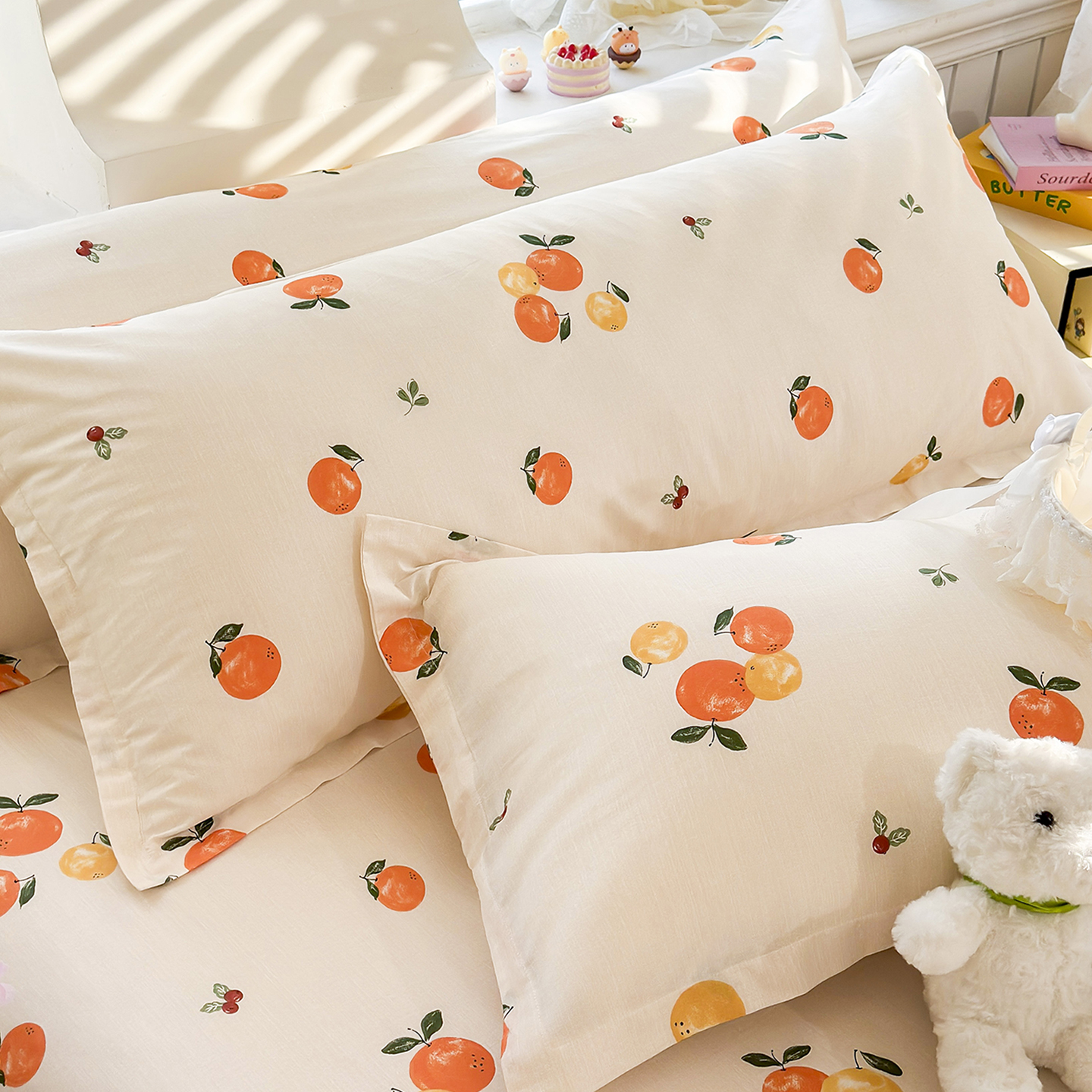 全棉双人长枕套四季通用