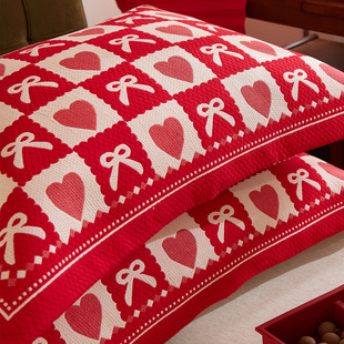 婚庆纯棉枕巾结婚100全棉枕头巾婚房喜庆红色大红色垫巾盖巾枕垫.