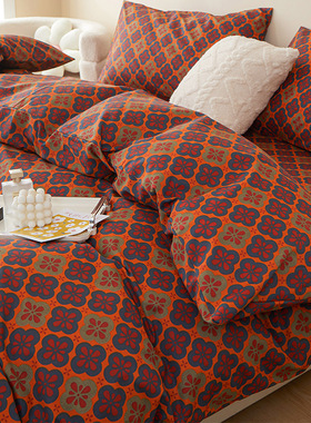 纯棉被套单件100全棉单人被套160x210被罩床上被单四件套200x230.