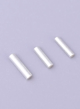 S925纯银小竹节通孔直管珠 素银白色碎银隔珠DIY手串珠配件散珠