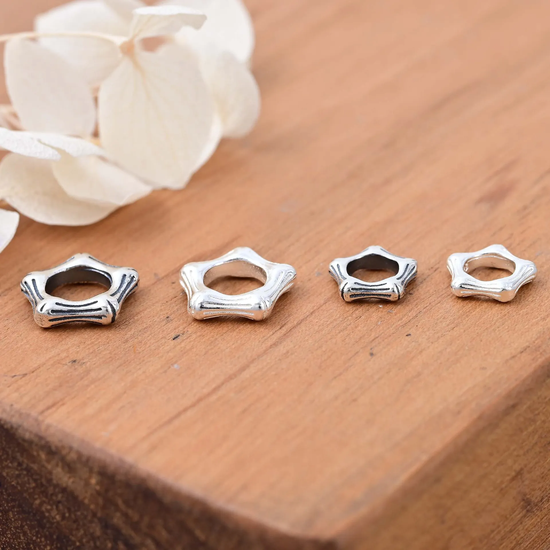 S925纯银竹节五角星隔片 简约百搭多边形垫片DIY水晶手串饰品配件,饰品/流行首饰/时尚饰品新,其他DIY饰品配件,淘宝优惠券,粉丝福利购,淘宝优惠卷