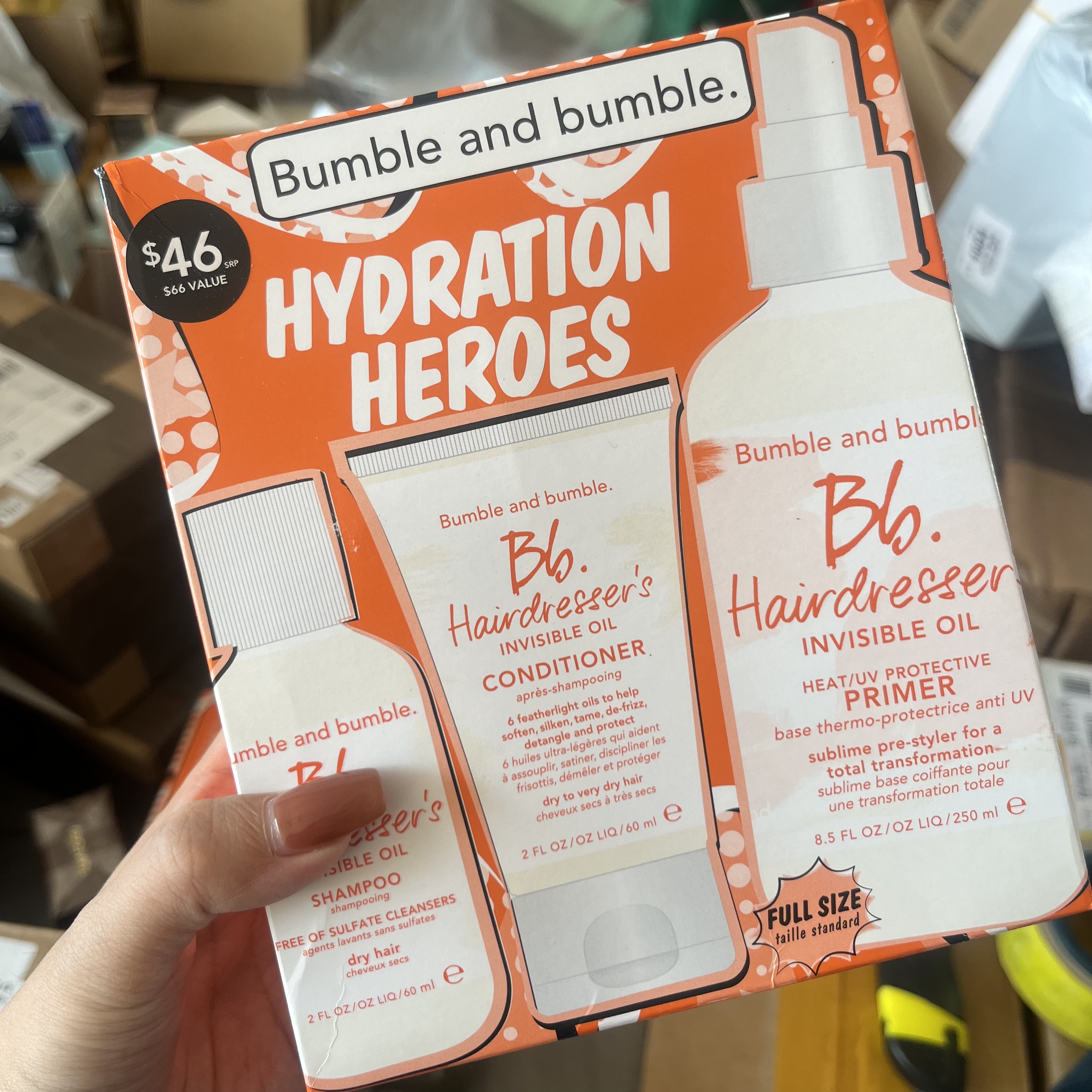 美版Bumble and bumble白色Primer抗热防晒打底喷雾套装/洗护小样