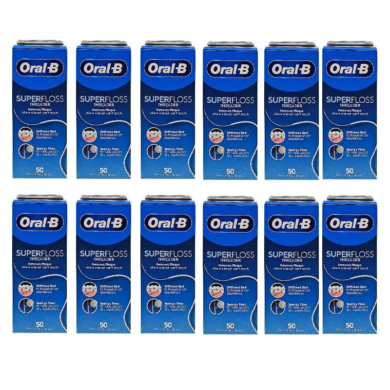 美国进口欧乐b正畸牙线ORALB牙套矫正牵引清洁Superfloss大量12盒