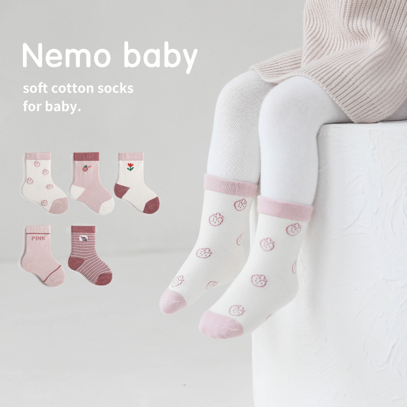 卡通中筒袜春秋季纯棉无骨不勒腿