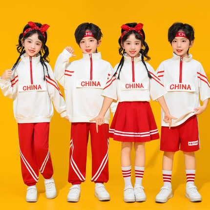 六一儿童啦啦队演出服中国风小学生夏季运动会开幕式幼儿园表演服