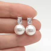 Fashionable Large Simple Pearl Earrings Diameter Imitation