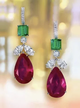 Fashion Women's Drop Earrings with Bright Cubic Zirconia