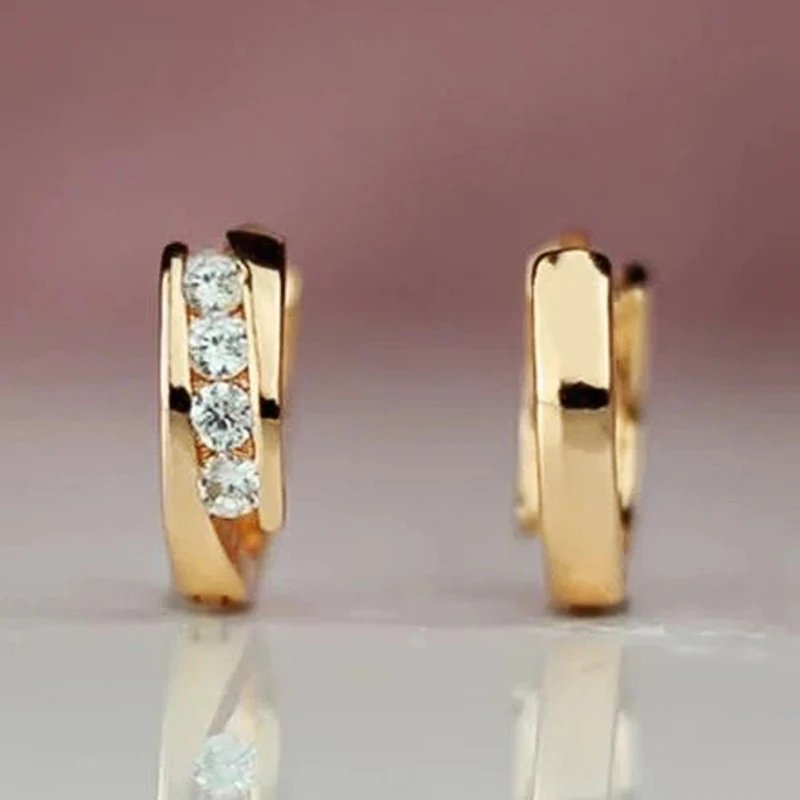 Small Circle Hoop Earrings with Cubic Zirconia Exquisite