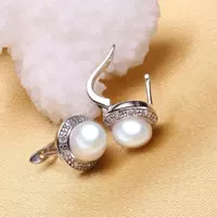Luxury CZ Imitation Pearl Earrings for Women Silver Color thumbnail 5
