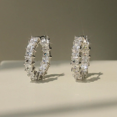 Hot Princess Crystal CZ Hoop Earrings for Women Small