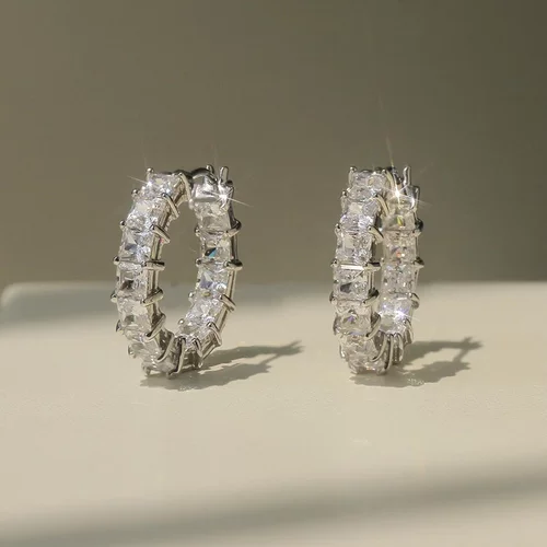 Hot Princess Crystal CZ Hoop Earrings for Women Small