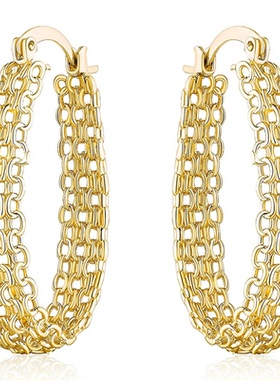Fashion Chain Design Hoop Earrings for Female Hip Hop Party
