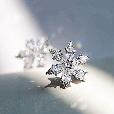 Japanese-korean-style Earrings Simple Snowflake Flower