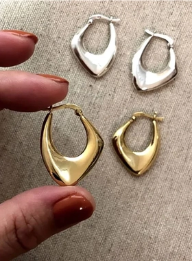 Geometric Metal Hoop Earrings for Women Gold Color/Silver