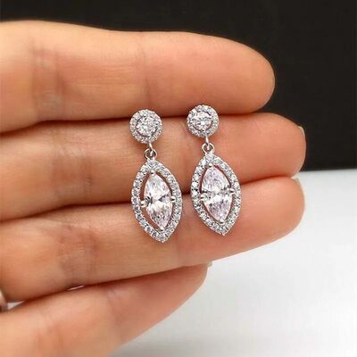 Chic Marquise Cubic Zirconia Dangle Earrings for Women